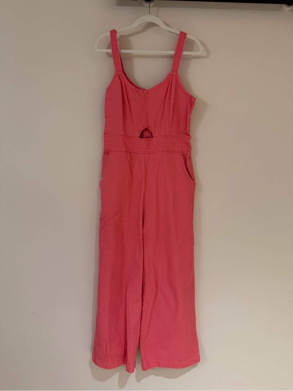 Copper Key Sleeveless Front Cutout Wide-Leg Jumpsuit in vibrant pink